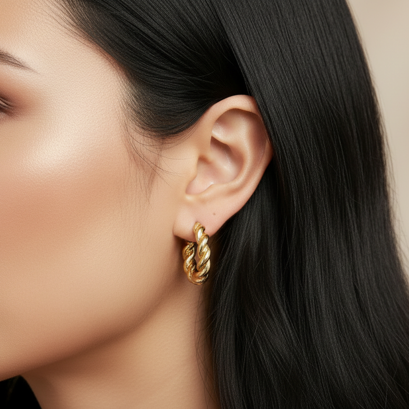 Twisted Ohrringe Gold Small