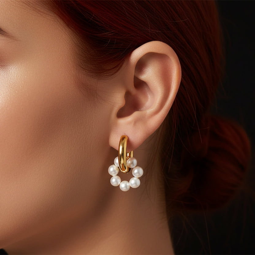 Pearl Hoops Ohrringe