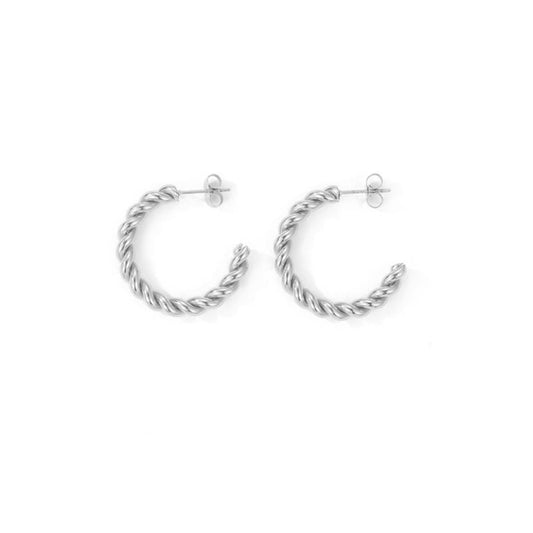 Twisted Ohrringe Silber 25mm