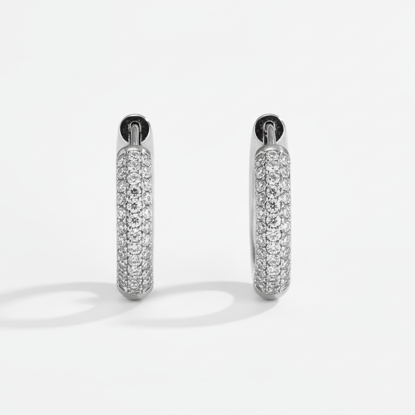 Diamond Hoop Ohrringe Silber