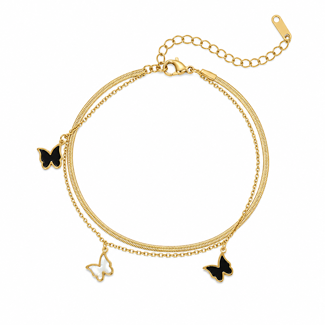 Noir Butterfly Fußkette